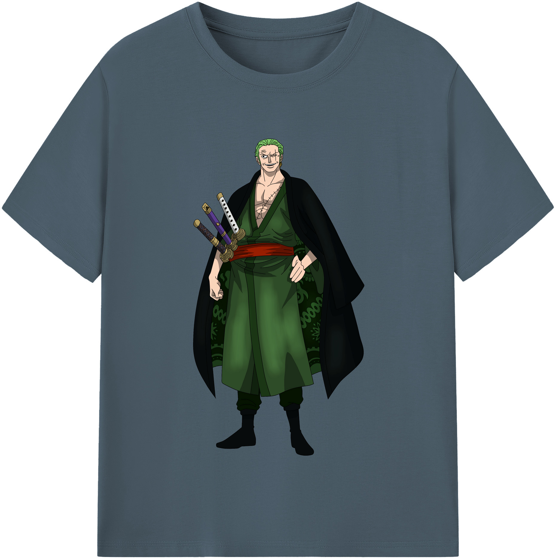 ワンピース ロロノア・ゾロ ONE PIECE Roronoa Zoro 綿100％半袖Tシャツ（フロントプリント）